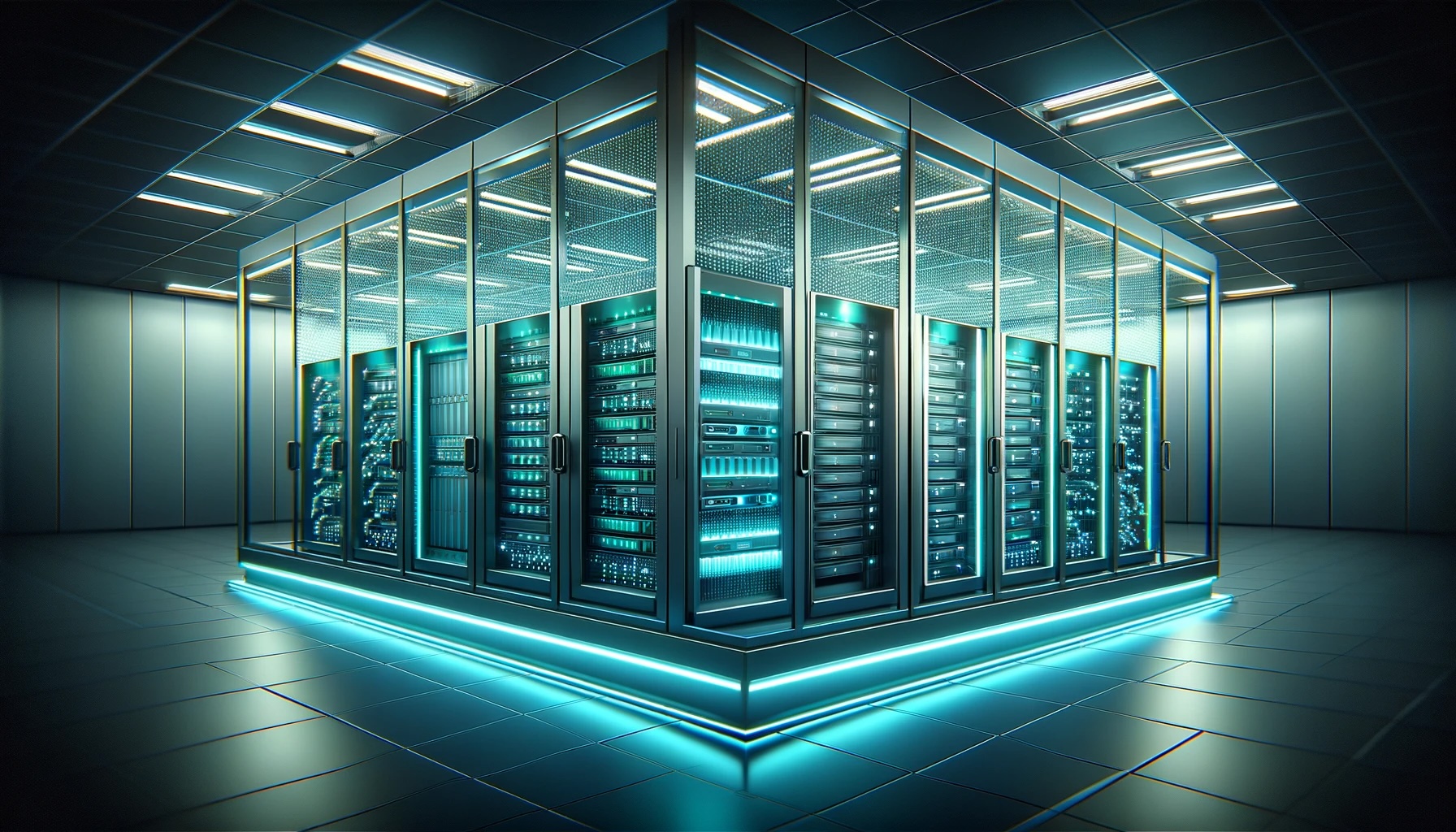 Server room illustration for hero